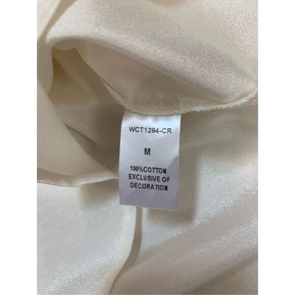 THML Womens Collared Short Sleeve Cream Dress Medium - Picture 8 of 10